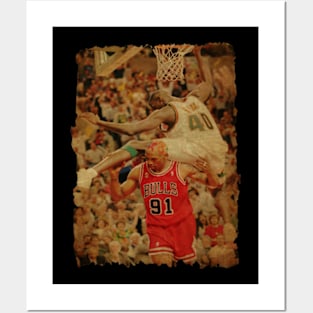 Dennis Rodman vs Shawn Kemp Vintage Posters and Art